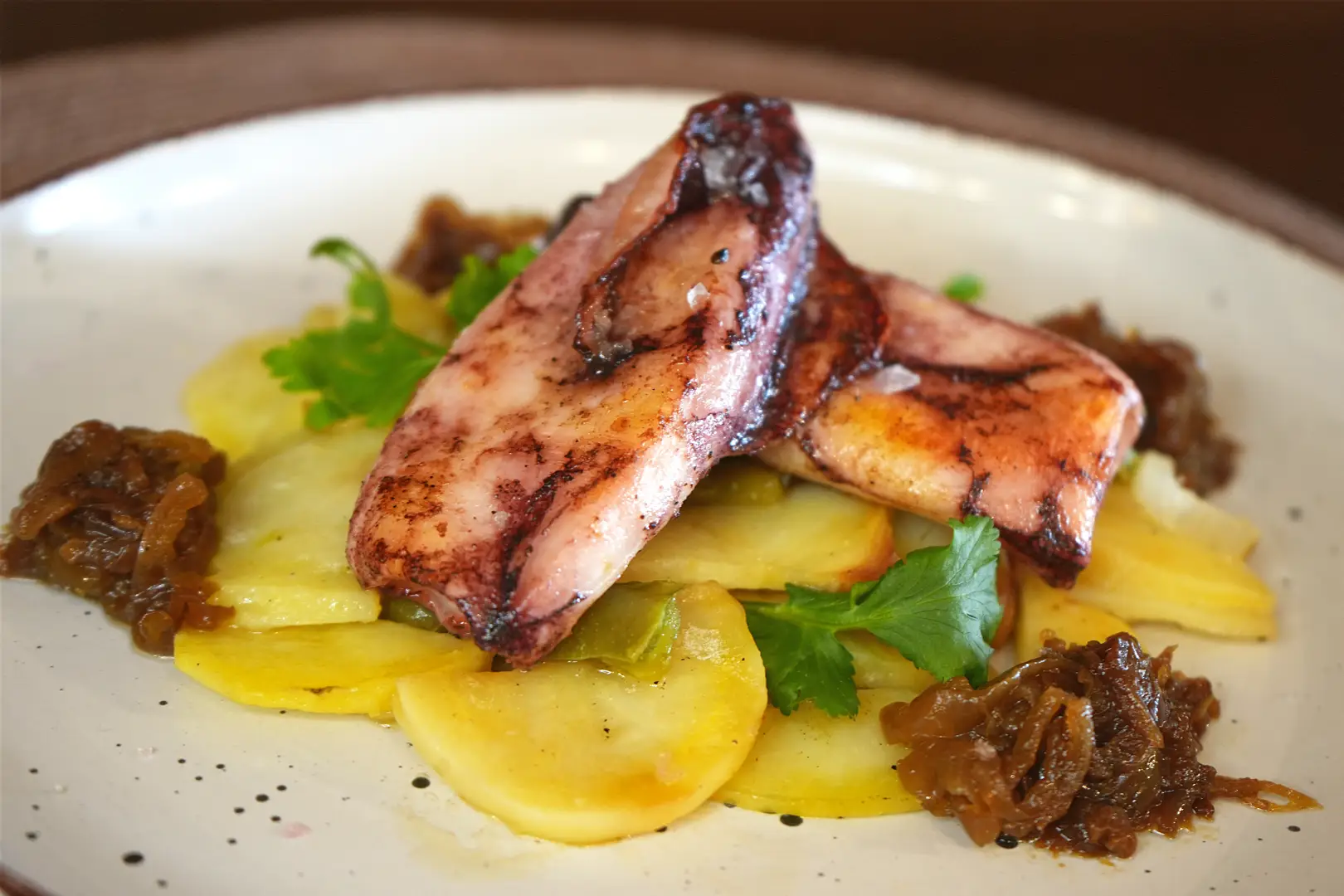 Baby Squid with Caramelised Onion